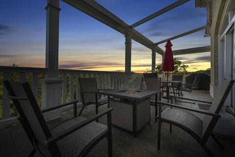 Enjoy the gorgeous sunsets over Traverse City on our private balcony.
