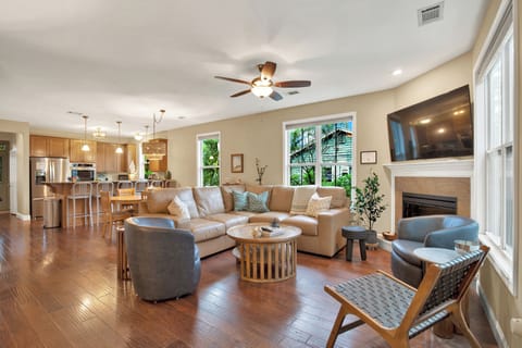 Open bright sunny space with comfortable seating for everyone in your group.