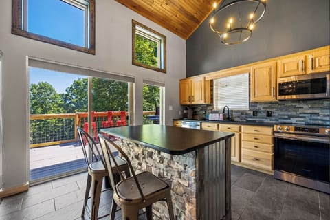 This full kitchen offers all the comforts of home with modern appliances. 