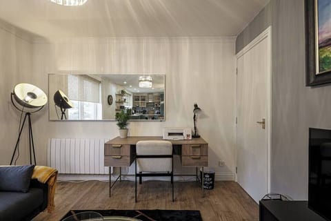 Dedicated workspace with printer.