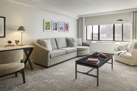 Relax on the roomy sectional after a full day out.