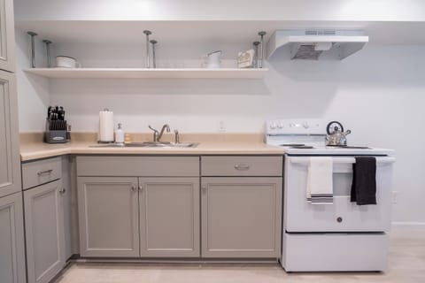 Kitchenette comes fully stocked with everything you need to cook and eat