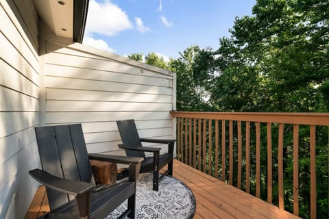 Enjoy serene forest views from your charming outdoor retreat! Perfect for morning coffee.