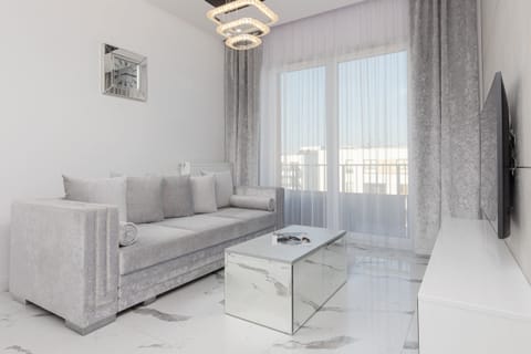 Living room with coffee table.
