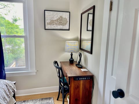 Desk/vanity that helps ladies get ready while sharing the upstairs full bathroom