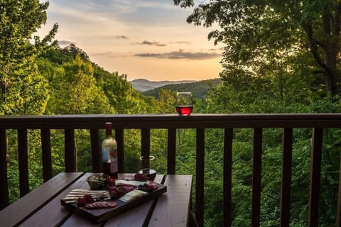 Sunset Vista's expansive deck is the perfect spot to soak in the mountain air.