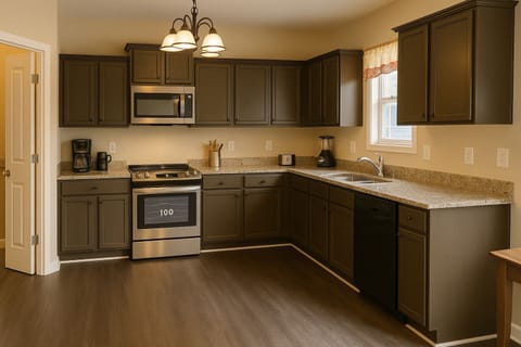 Modern appliances and spacious counters await your culinary adventures!