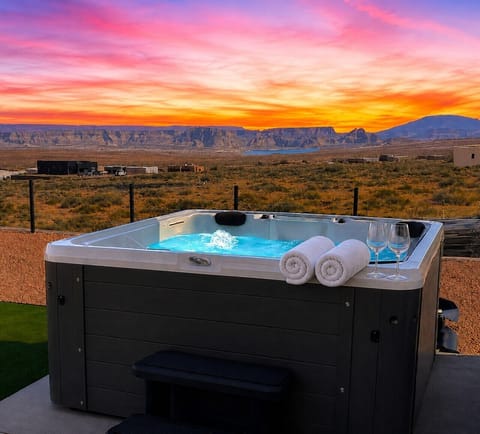 Relax in the hot tub and enjoy the sunset