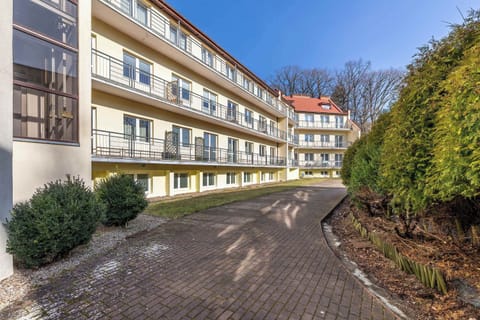 The front of the building with classic architecture and a welcoming facade.