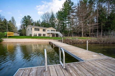 Private beach/dock and fieldstone firepit