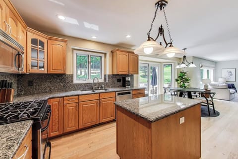 Kitchen with Backyard Views