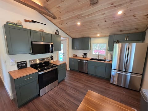 Kitchen with stainless steel appliances
