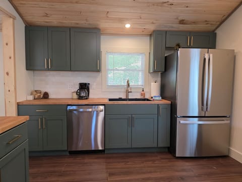 Kitchen with stainless steel appliances