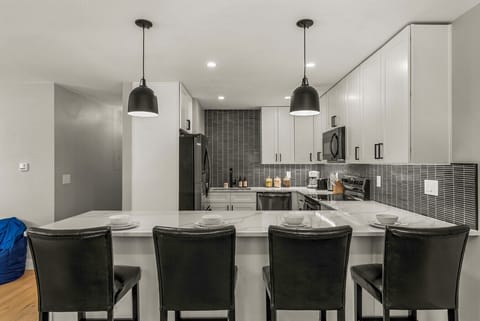 Beautifully updated kitchen with bar seating