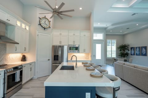 Gourmet kitchen with high-end appliances