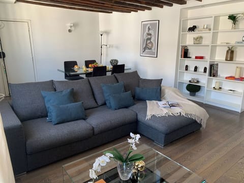 The open-plan living and dining area