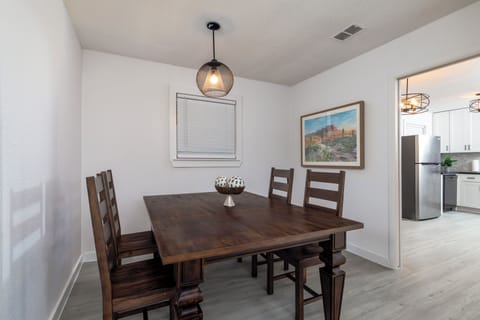 Dining area with plenty of seating for the whole family.