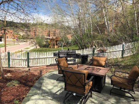 Backyard firepit and BBQ