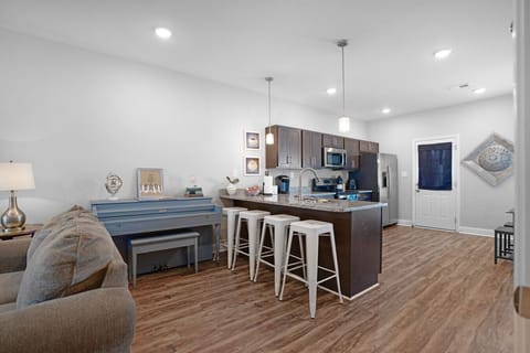 fully stocked kitchen with island