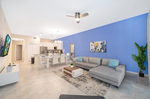 Spacious dining area with modern décor — perfect for group gatherings.