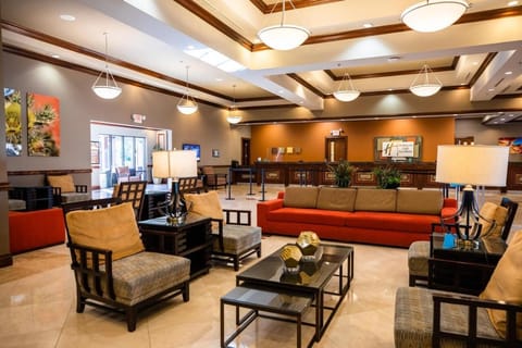 Settle into the warm lobby lounge for effortless relaxation.