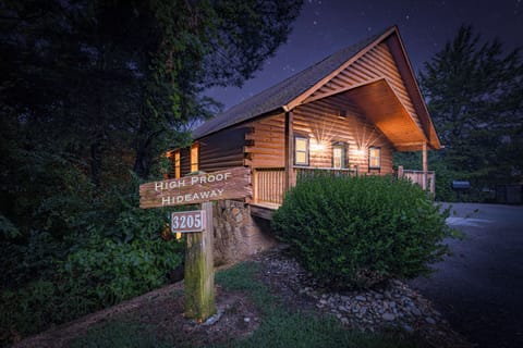Step into the Hideaway — your mountain retreat glows at night, and the adventure starts the moment you pull in.