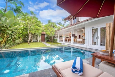 Pool-side sun loungers