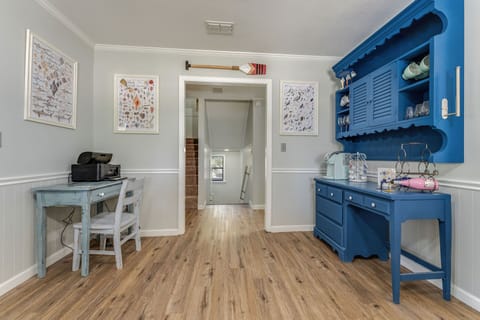 Upstairs coffee and work stations