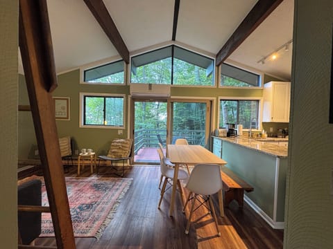 Main upstairs living area (wide screen lens was used to show entire space)