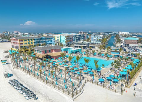 Soak up panoramic resort views with pool, beach, and marina.