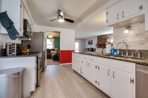 Kitchen with Extended Bar Seating Riverside Ohio Airbnb