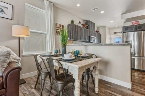 Enjoy seating for 6 for dining, puzzles and more. 