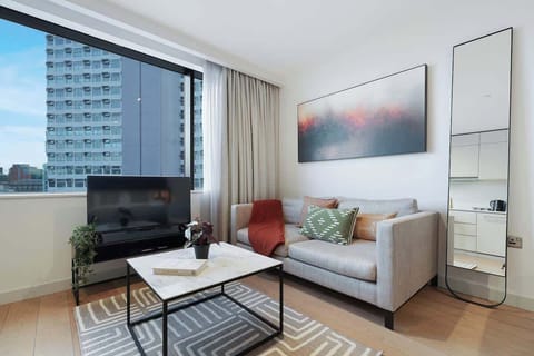 An open-plan living room, dining area and kitchen, benefit from a SMART TV with Netflix and plenty of space to sit down and relax. 