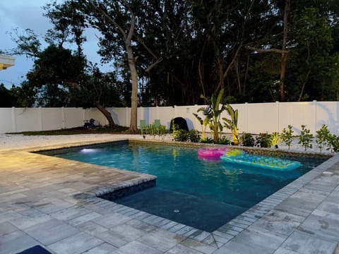 Heated saltwater pool
