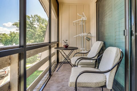 Property Exterior | Screened-In Balcony | Single-Story Condo