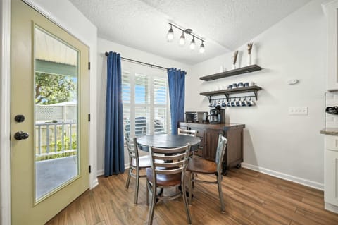 Dining area with table and seating for 6