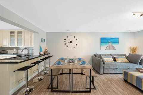 Spacious and beautifully designed open-concept living and dining area