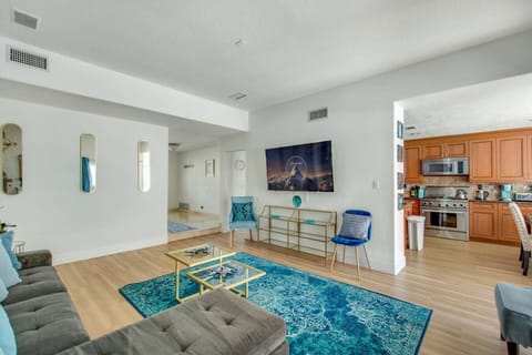 Open concept living with cozy seating.