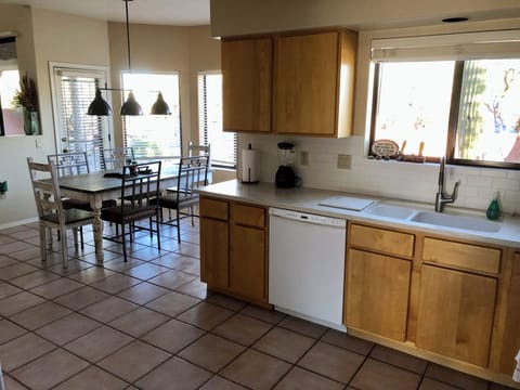 Kitchen view from laundry area.