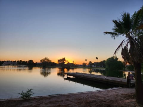 Sunset over the dock