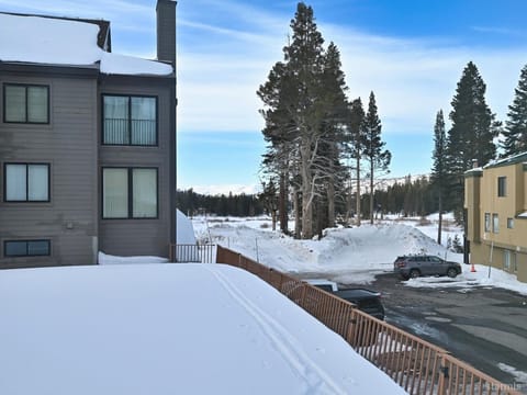 View is away from Kirkwood Meadows Dr towards the Meadows and Pyramid Peak