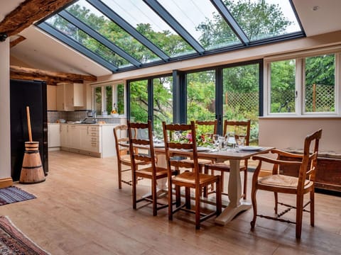 Furniture, Interior Design, Wood, Flooring, Ceiling, Floor, Table, Chair, Lighting, Kitchen & Dining Room Table