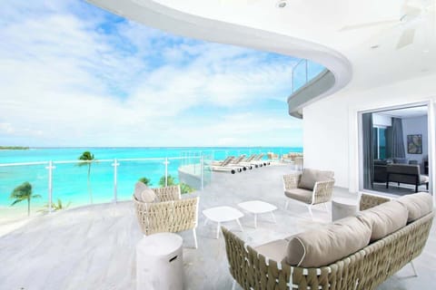 Spacious and private ocean front balcony
