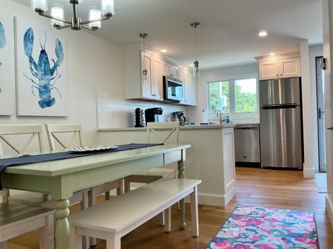 Light and bright kitchen and dining area