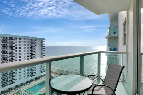 Balcony with sea view.