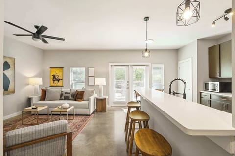 Living room and breakfast bar