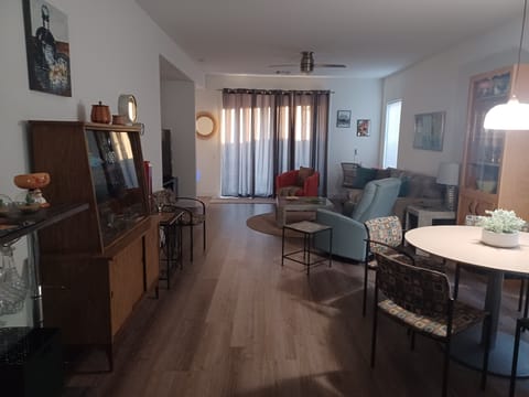 We have a cozy leather recliner and Ethan Allen sofa for you to catch up on rest