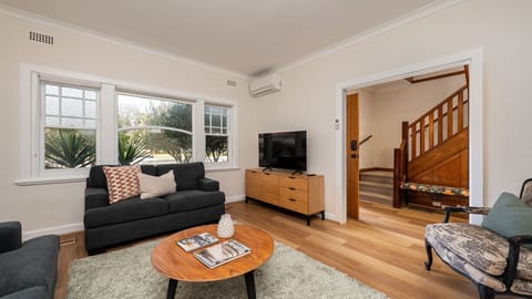 Cosy living space with smart TV