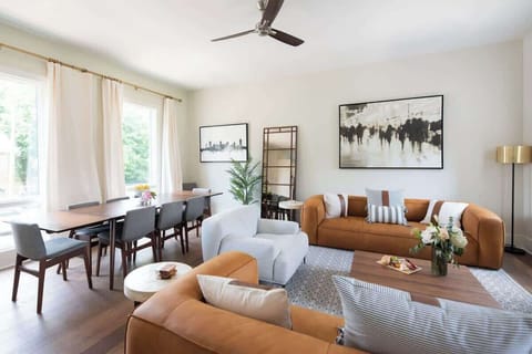 Open-concept living and dining area makes it easy to flow from lounging to shared meals.