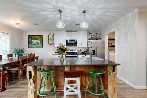 Bar seating at large kitchen island